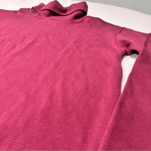 Lands end turtle neck waffle knit oversized burgundy women’s‎ medium long sleeve - Picture 3 of 4